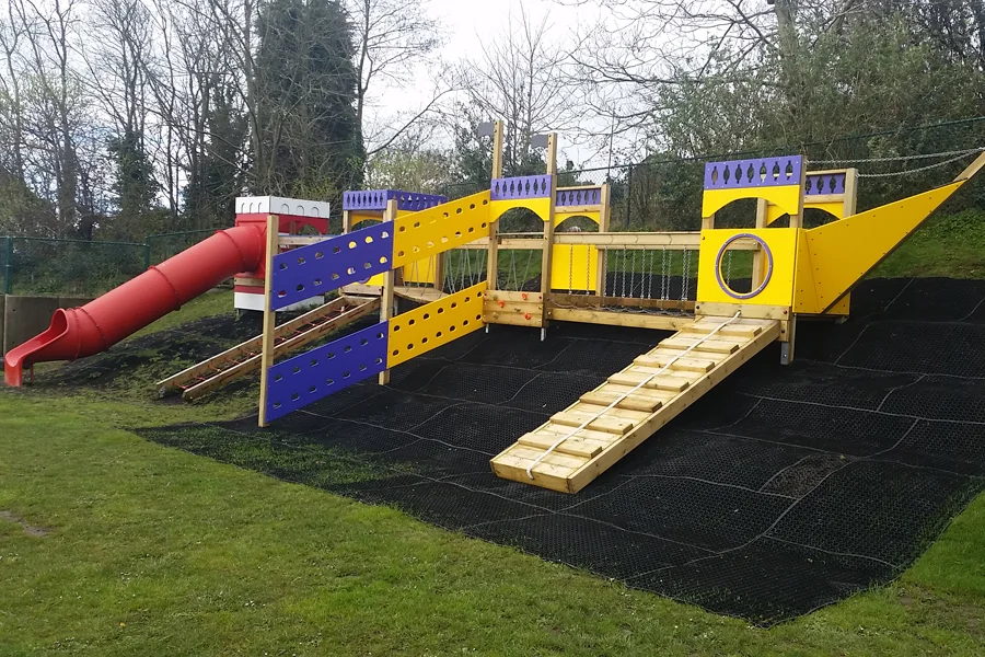 Daymark towers play structure slide climbing