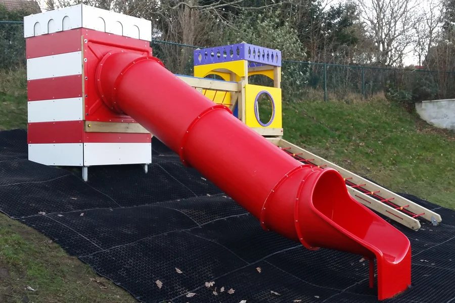 Daymark towers play structure slide climbing