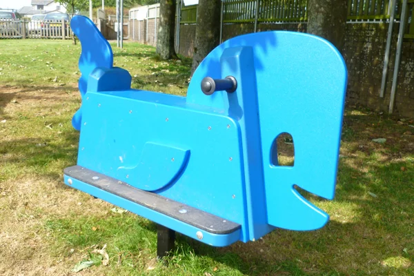 Dolphin rocker outdoor play equipment