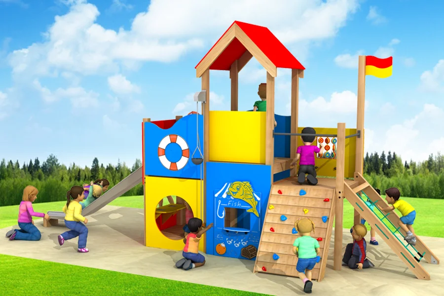 Lifeguard tower playground climbing frame