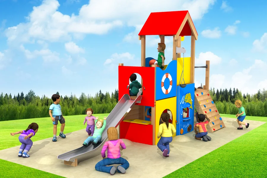 Lifeguard tower playground climbing frame