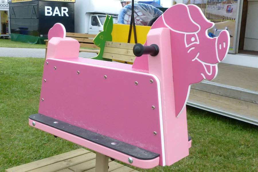 Pink pig ride on rocker playground