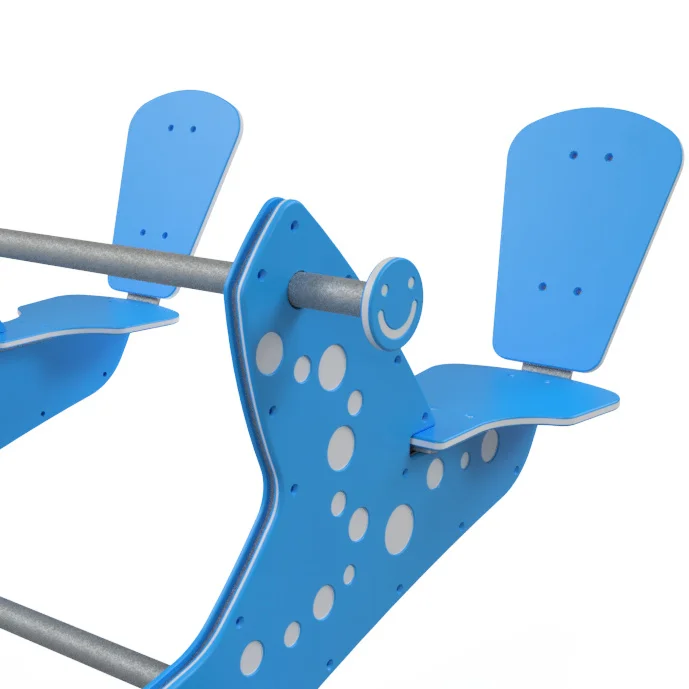 Timber wave rocker play equipment in outdoor playground setting for schools and farm parks