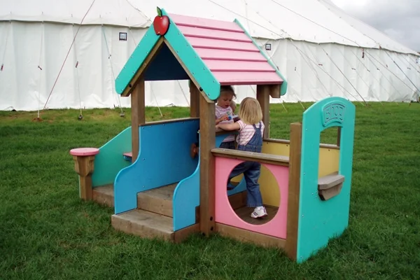 Wooden apple themed playhouse preschool play