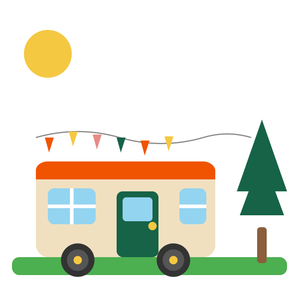 Illustration representing outdoor play solutions for holiday parks