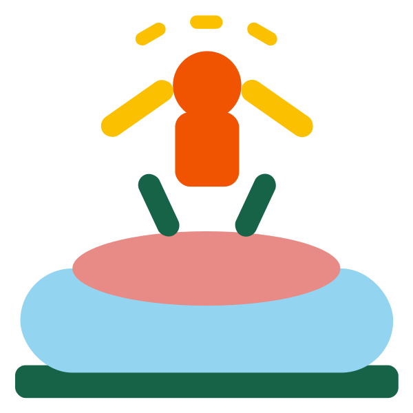 Illustration representing jumping pillow outdoor play equipment
