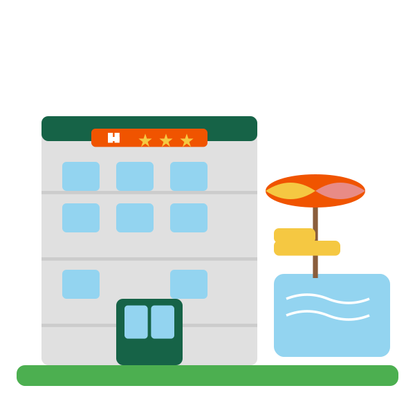 Illustration representing outdoor play solutions for leisure and hospitality