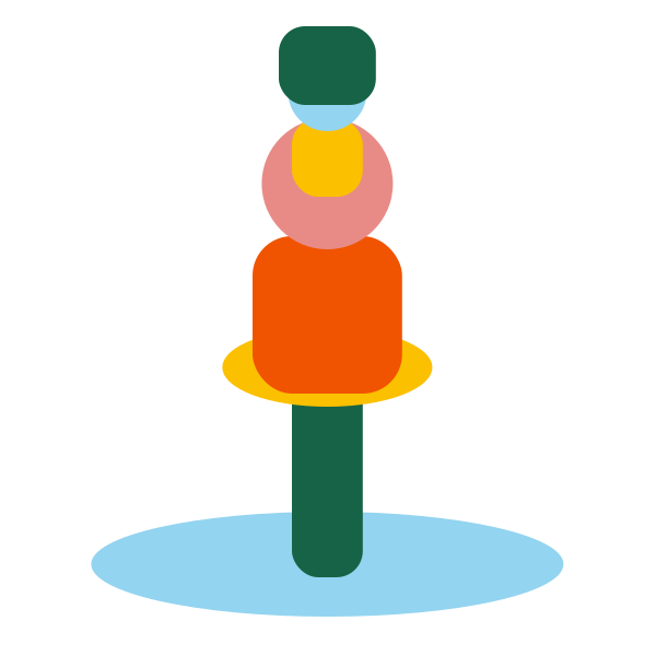 Illustration representing rocker and springer outdoor play equipment